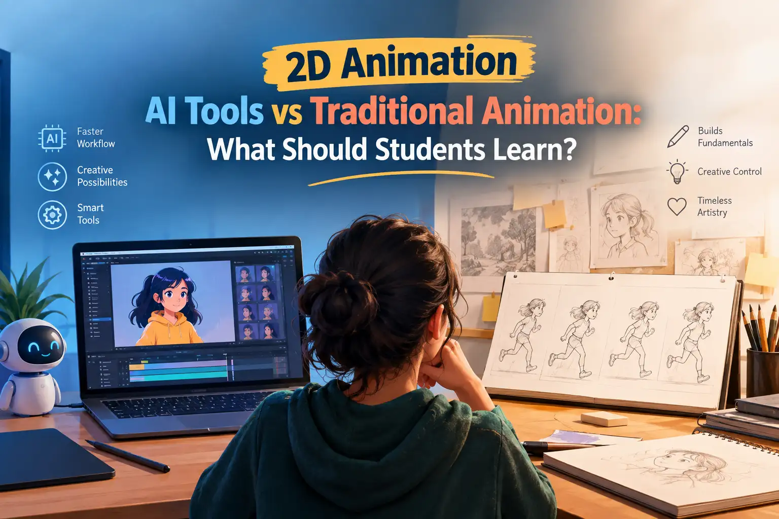 2D Animation AI Tools vs Traditional Animation: What Should Students Learn?