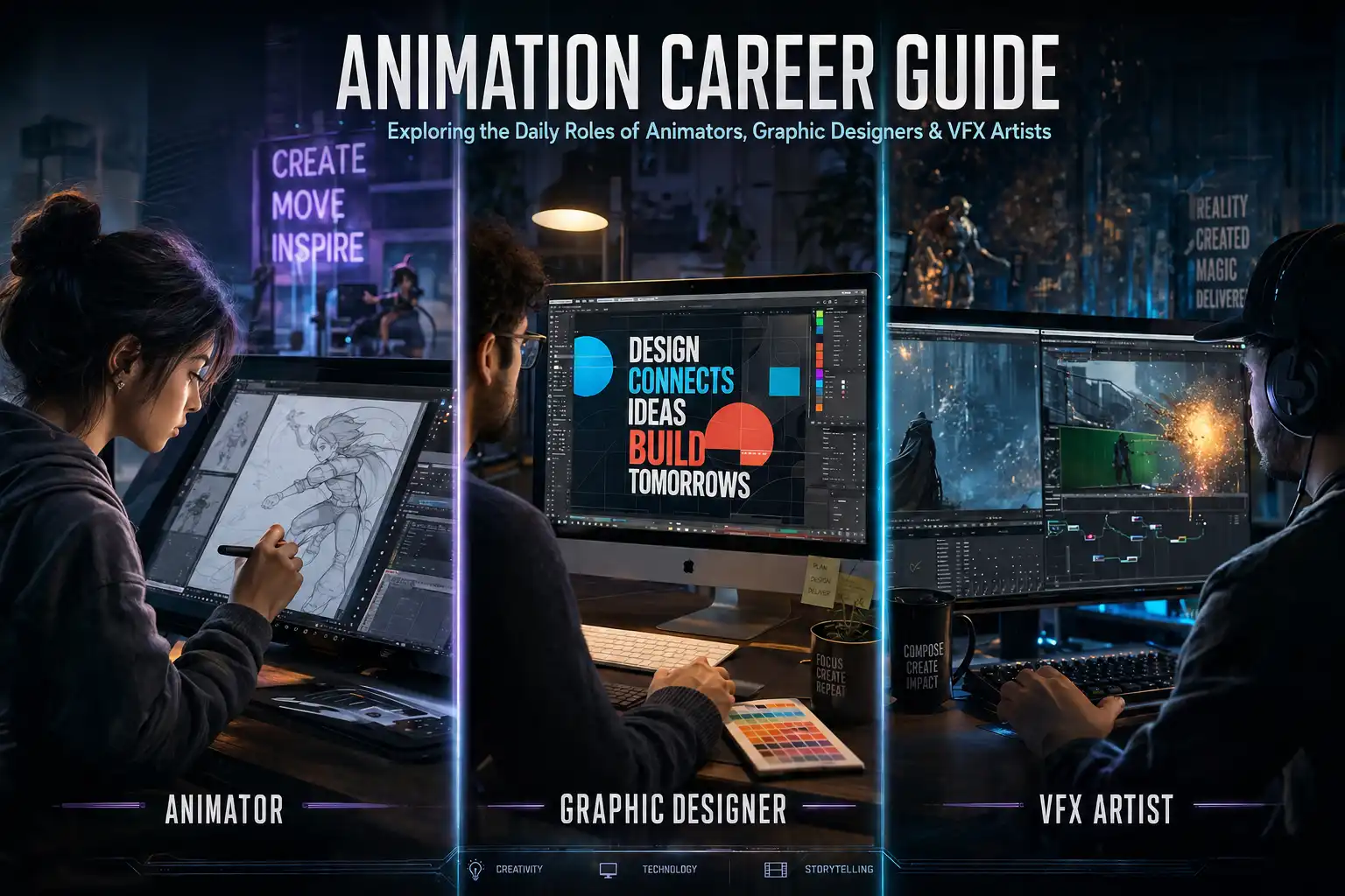 Animation Career Guide: Exploring the Daily Roles of Animators, Graphic Designers and VFX Artists 